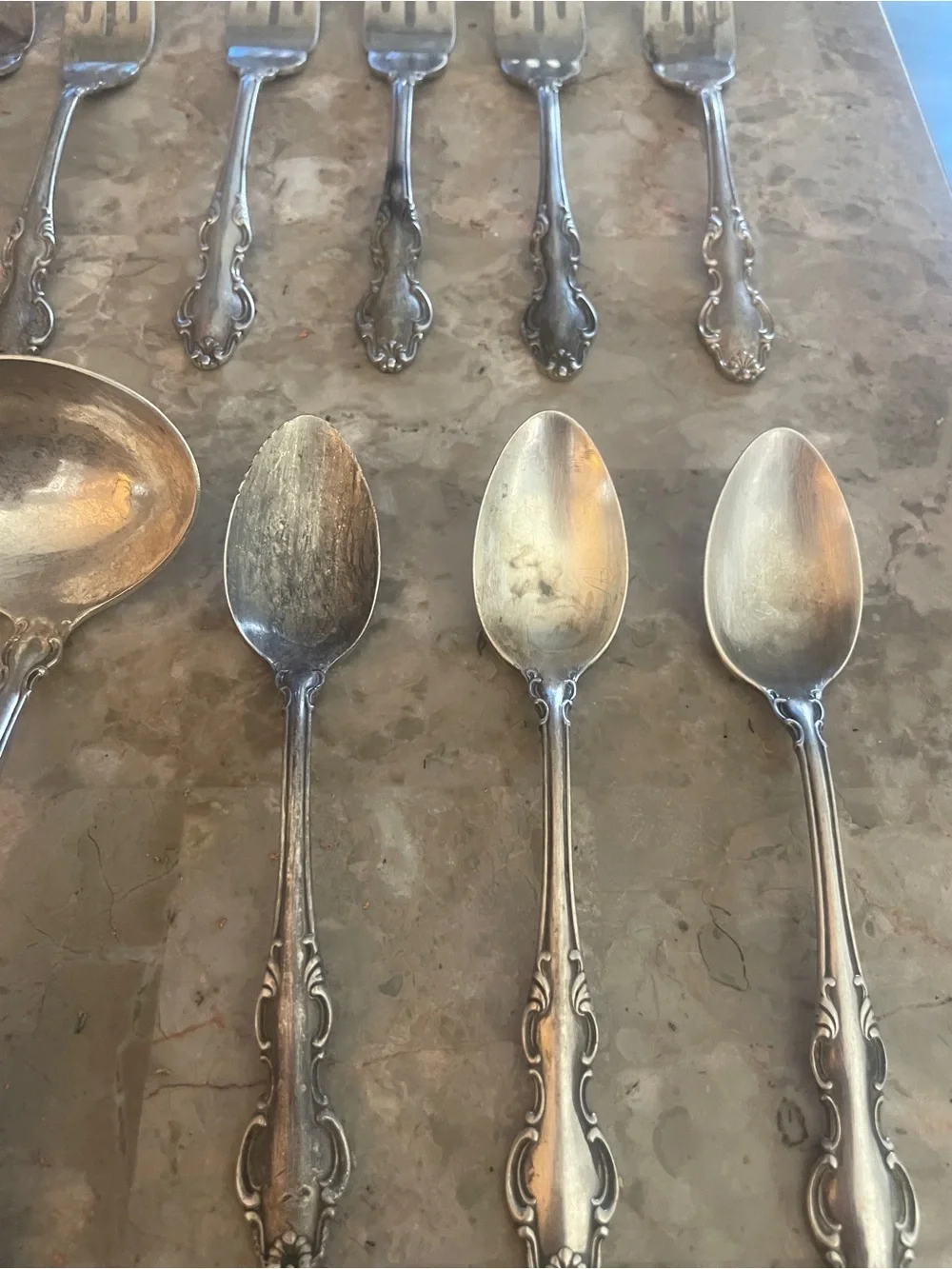VINTAGE 24 Pcs of REED & BARTON Silverware Dinnerware Ladle Ect: